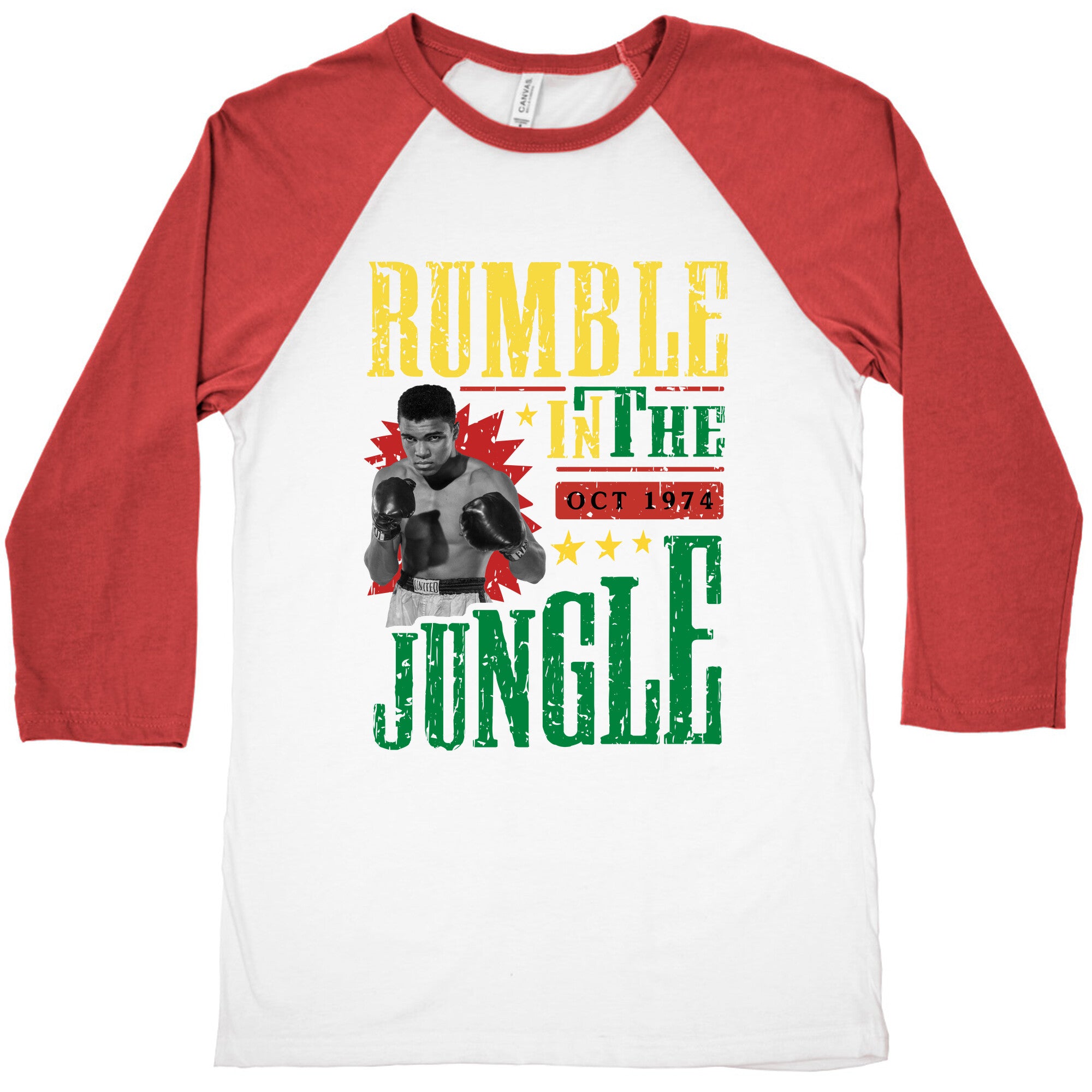 Rumble in the Jungle Baseball Tee